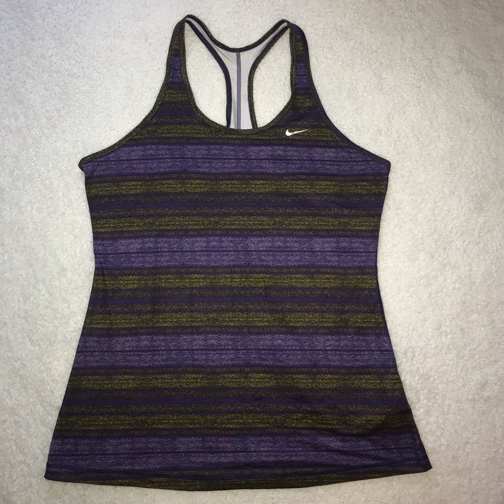 NIKE PURPLE yellow dri-fit workout tank top XL